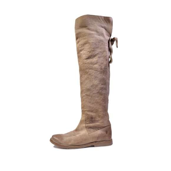 FRYE BOOTS 9 Taupe Leather Over the Knee *LOVELY* 'Celia' Tall Boots - Picture 1 of 6